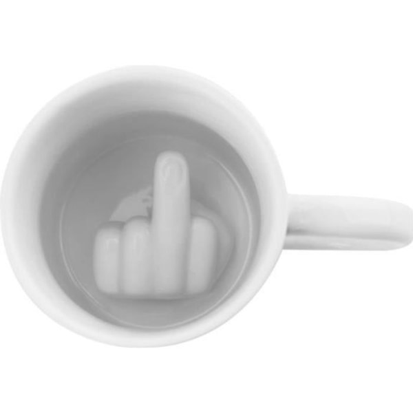 Fuck Mug 3D-mugg Rolig Creative Finger Surprise Medaljong längst ner på keramisk mugg Handtag 9x8,8 cm vit