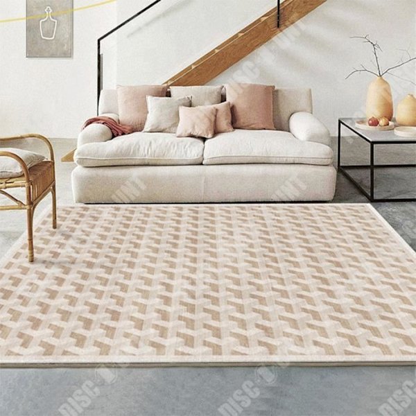 TD® Rutigt spänne sammetsmatta vardagsrum ljus lyxsoffa soffbord sängbord hem sovrum halkfri golvmatta