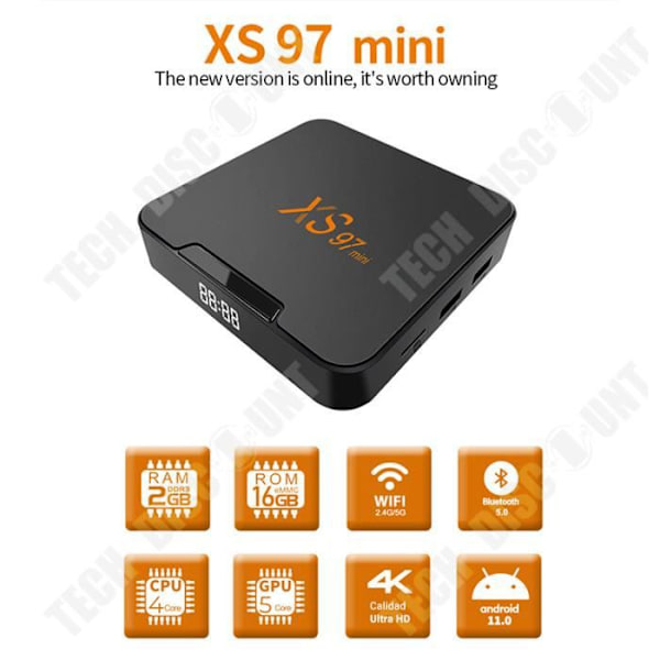 TD® Set-top box android11 ​​​​TV box S905W2 dubbelband 5Gwifi Android box flerspråkig multifunktionsinställning nätverksuttag stabil hastighet