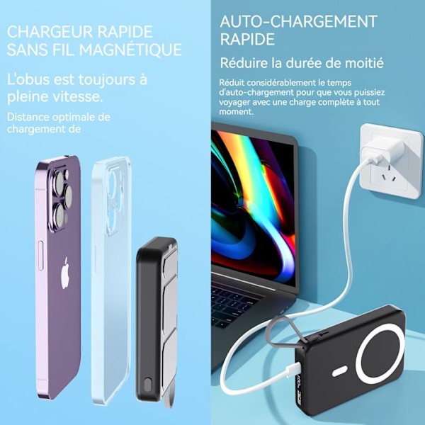 TD® Magneettinen ulkoakku Langaton laturi mini sormi kannettava powerbank korkea teho puhelimen lataukseen