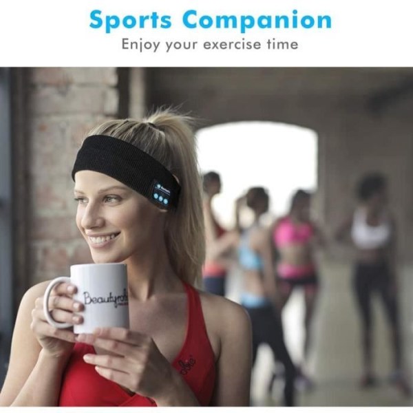 Bluetooth Headband Headphones 5.0 med sömnmask, trådlösa 3D-hörlurar, resemusikformat ögonlapp, med topp[566]