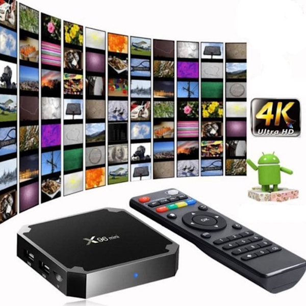 TV Box TD® Android 9 2G+16G IPTV Android TV Mini Smart TV Box, 4K HD/3D/ 2.4GHz WiFi Multimediaafspiller HDMI-interface
