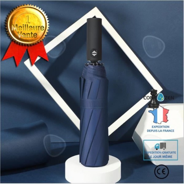 CONFO® 10 stk parasol i sort plastik solcreme paraply foldbar til mænd og kvinder automatisk simpel paraply d'affa
