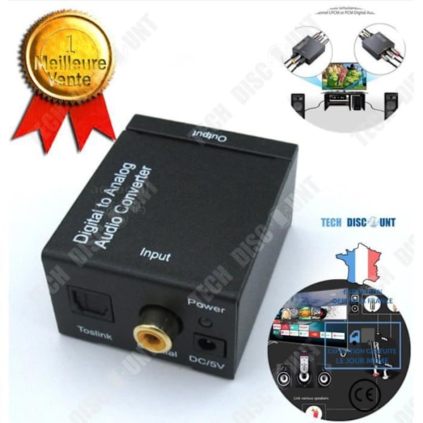 Digitaalinen äänenmuunnin - TD® - 3,5 MM - 2 tuloa - Analoginen stereo - Kevyt ja kestävä