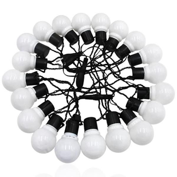 TD® LED lyskæde, guisette G50, udendørs guisette, kuglekæde, bryllupsfest - Model: WHITE 5m