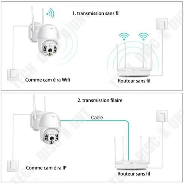 TD® 1080P Mini WIFI kugle maskine sky billiard kugle maskine vandtæt 360 graders roterende kugle maskine nattesyn på afstand