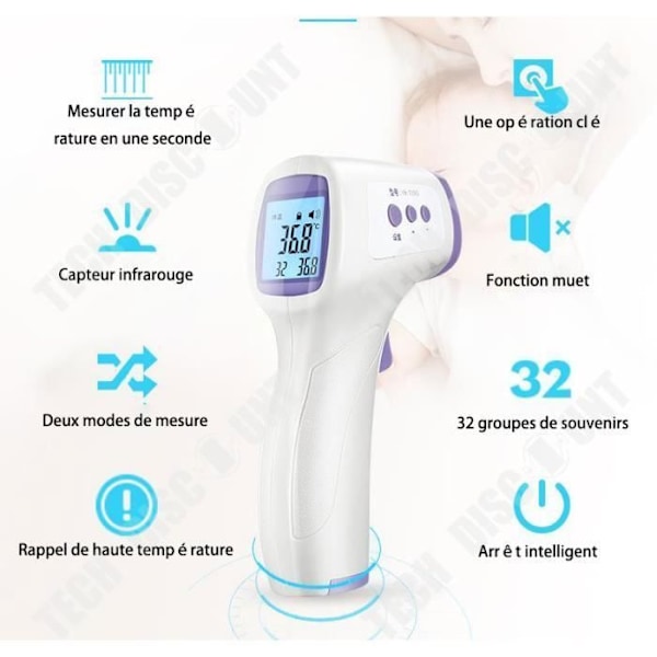Professionell Frontal Infraröd Termometer Digital Multifunktionell Baby Kontaktlös Snabbavläsning