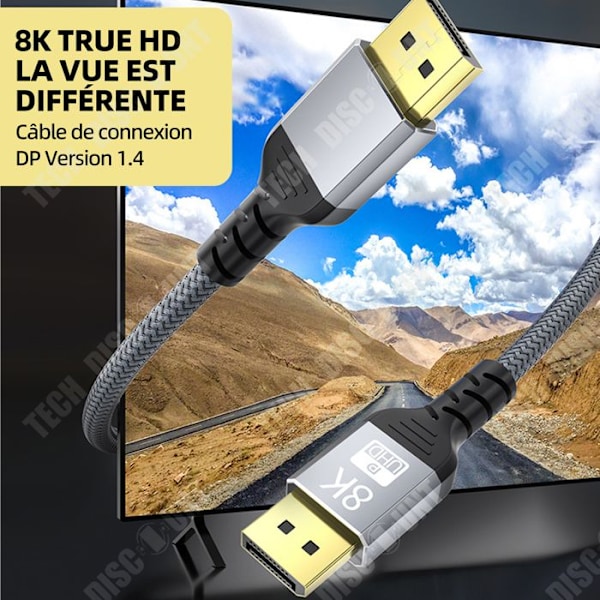 TD Display Port Kabel 1,5M 1,4 DP Kabel Audio Video HDR Kabel 8K 60Hz 4K 144Hz 2K 165Hz Display Port DP Kabel för PC grafikkort