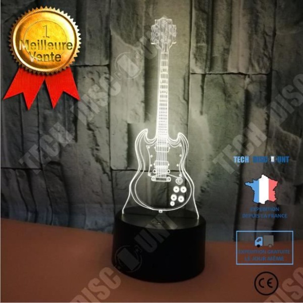 TD® 3D Guitar USB Färgglad nattljus 3D visuellt ljus