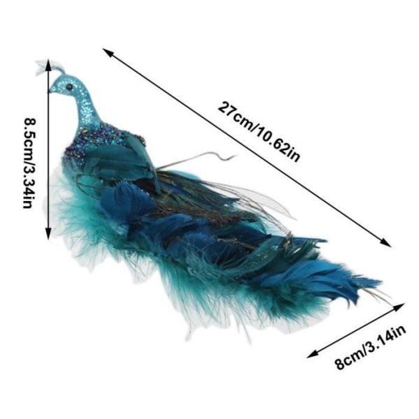 LEX-simulering påfågeldekoration Julgransdekorationer 3D-simulering Påfågeldekoration Pendel Feather deco small - Qqmora