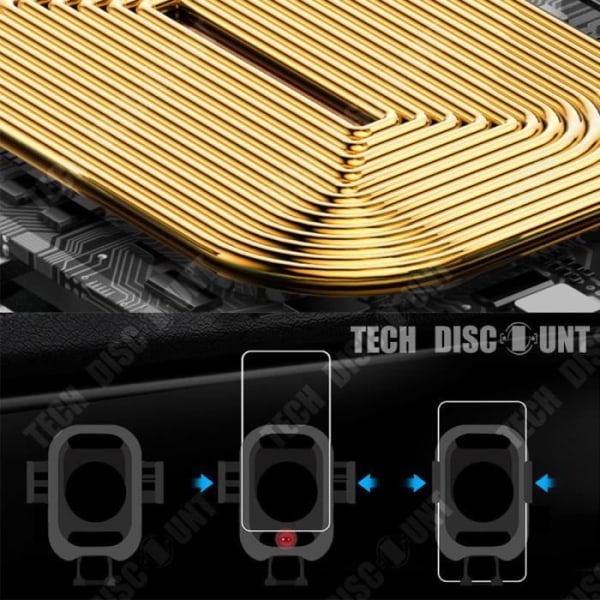 Trådløs oplader - TD - Hurtig opladning 15W - Intelligent detektion - 360° rotation - USB Sort Svart