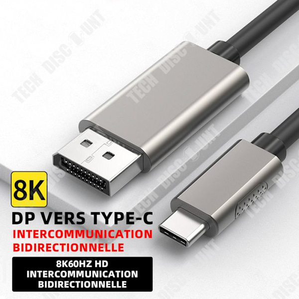 TD USB-kaapeli 2M HD 8K 60Hz matkapuhelimille ja tietokoneille PVC-kaapeli USB-C - USB-C kaapeli USB 3.0 Type-C kaapeli