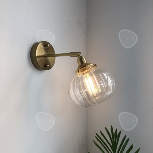 CONFO® Vägglampa mässingsglas Japansk stil retrostil Nordisk minimalistisk spegellampa för sovrums sängbord