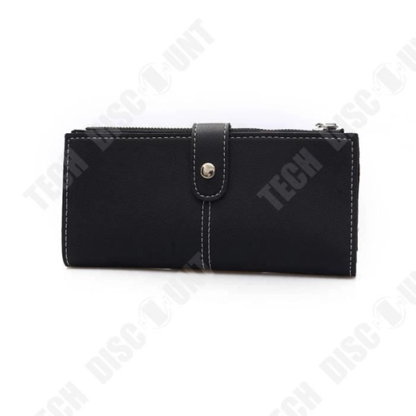 Lång Svart Plånbok / Dam Clutch Plånbok Handväska Dubbel Dragkedja / Tryckknapp / i Konstläder