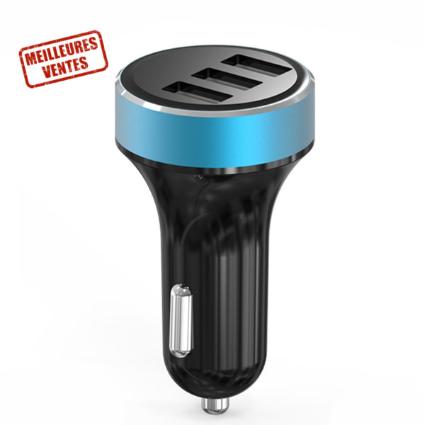 Biloplader 5 V 3.1 A - Hurtigopladning 3 USB-porte Zigarettænderspænding Justerbar