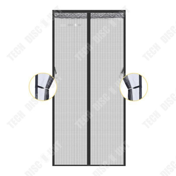 TD® 70*200 cm gardin porte skærm vindue glasfiber gardin myggenet selvklæbende magnetisk suge Grå