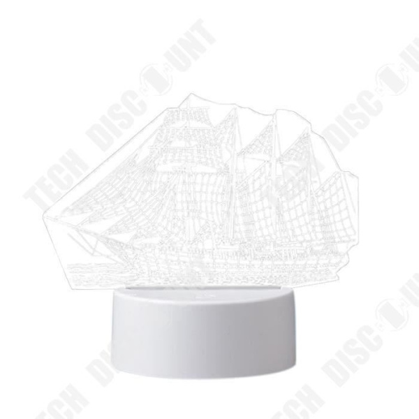 TD® Taktile dekorativ optisk lampe - bådmodel - USB lyskilde lampeknap strøm