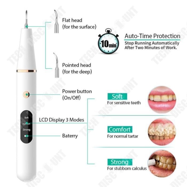 TD® eltandborste Bärbar ultraljuds Elektrisk tandrengöring Tandrengöring för tandsten och tandsten två i en