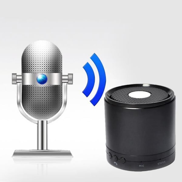 TD® Black portabel cylindrisk trådlös högtalare mini portabel bluetooth-högtalare, ljud PA-musikhögtalare ljudpresent
