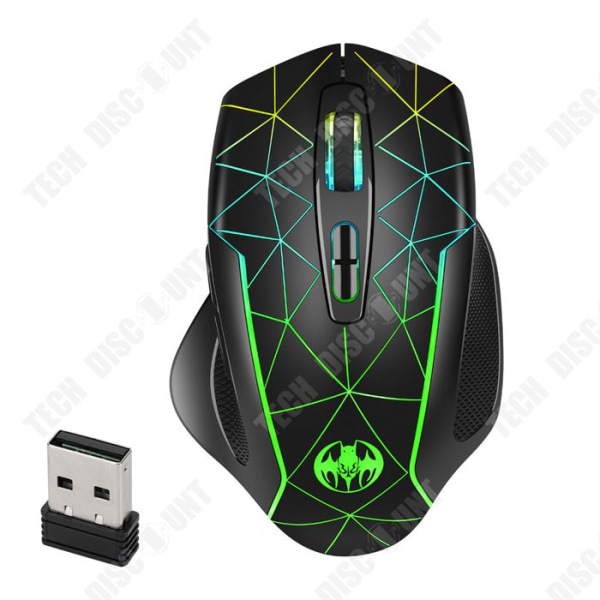 TD® Wireless Gaming Mouse Uppladdningsbar Optisk Mobil Ergonomisk med USB-mottagare Anti-Sömn Auto Move Cursor