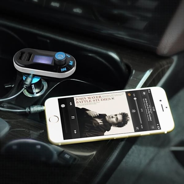 LCC® Bluetooth Auto Kit MP3 Soitin FM Lähetin Mikrofonilla, Handsfree-Puhelu, Kaksoislataus USB 5V/2.1A Ulostulo. Pengar