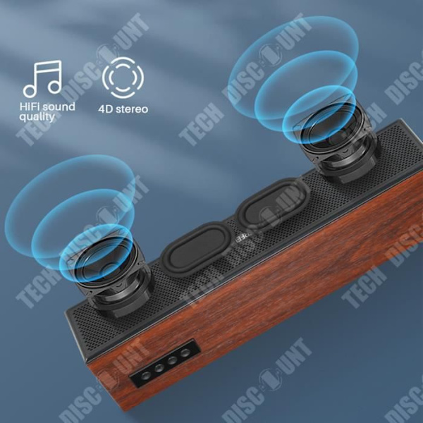 TD® Puhelimen pöytäkaiutin bluetooth langaton pitkäbändinen retro puusta valmistettu.