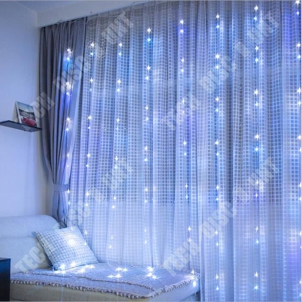 TD® 3 x 3m vandtæt meteorkaskade LED lysguirlande kaskade lysguirlande gardiner bryllup baggrund lys - Hvid