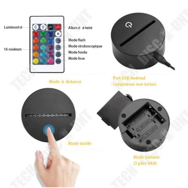 TD® Julegave til børn 3D Smølfer i form af natlys LED 7 farver skifter skrivebord lampe Værelses dekoration C