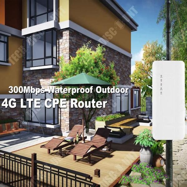 TD® 4G vandtæt udendørs router hvid virksomhed til trådløs overvågning udendørs 4G routing til sim-kort med ledning