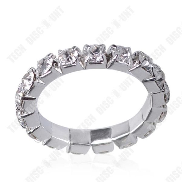 TD® koreansk version av silverringen i full diamant, elegant, enkel och moderiktig, justerbar storlek, för flickvän