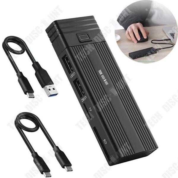 TD® M.2 dobbelt protokol NVME SATA 10G mobil harddisk kabinet type C USB3.1 kortlæser SD TF