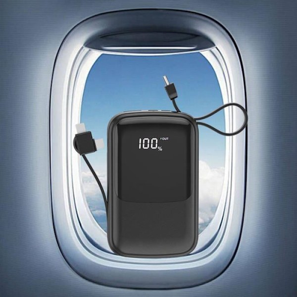 Mini powerbank med kabel 10000mAh portabel powerbank