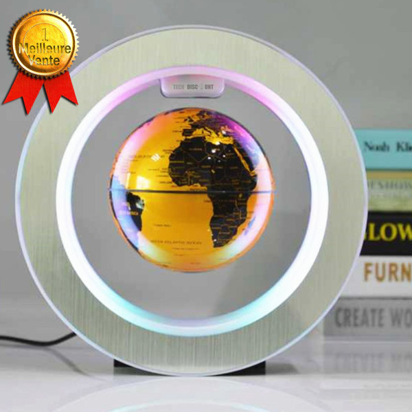 TD® Luminous world globe magnetisk barn vintage interaktiv fransk levitation led rymdboll 6 tums färglampa