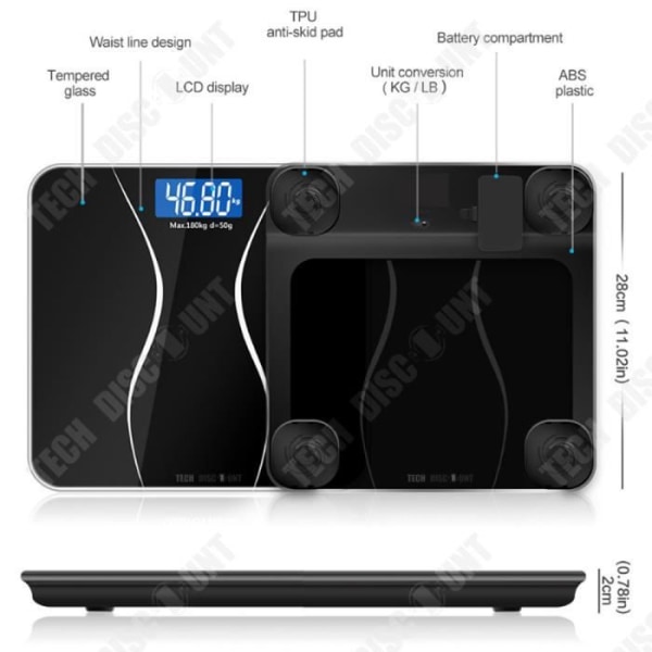 TD® High Precision elektronisk våg Människokroppsvåg Hälsosportutrustning för att känna din vikt snabbt fast