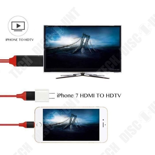 HDMI-kabel - TD® - iPhone til HDMI - 2 meter - Glat transmission - Flere kompatibiliteter