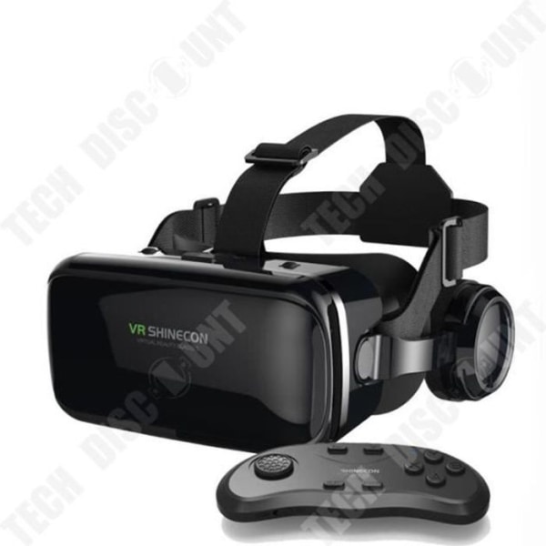 TD® Version mobiltelefon headset 3D panoramisk mirror virtual reality headset -sort Svart