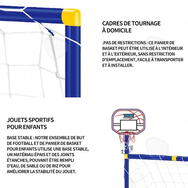 C lasten jalkapallo- ja koripallosupportti 2 in 1, sisä- ja ulkoleikkijoukkue, maali 88 cm ABS 88x45.5x115.5 cm