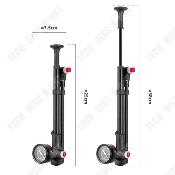 TD® Cykelpumpe Bærbar cykelpumpe Til alle cykler Tryk 300PSI Cykelpumpe med multifunktionelt manometer