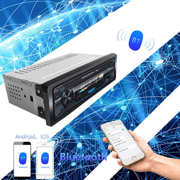 Bilradio - TD - Double-Din - Bluetooth - USB/TF - MP3/WMA/WAV