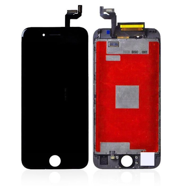 TD® FULDÆK TACTILE GLAS + LCD RETINA HELE SAMLET TIL IPHONE 6S PLUS SORT + VÆRKTØJER + AFHENTNING INDEN FOR 24 TIMER