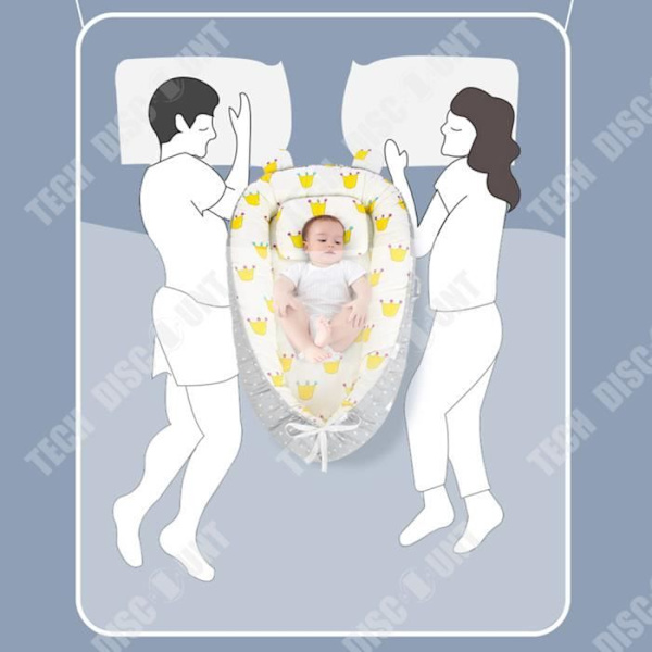 TD® Cradle medium säng avtagbar och tvättbar tecknad babysäng i bomull bärbar antitryckssäng multifunktionell hopfällbar säng bionisk