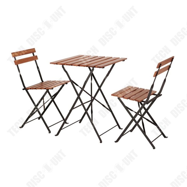 TD 3-delad trädgårdsmöbelset med bord och 2 hopfällbara stolar Fällbart bordsset Trädgårdsbord Utomhusmöbler Bistroset