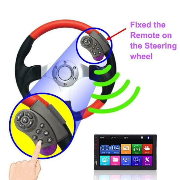 Bluetooth headset - CONFO - Call system - Smart remote control - Steering wheel buttons - Wireless Svart