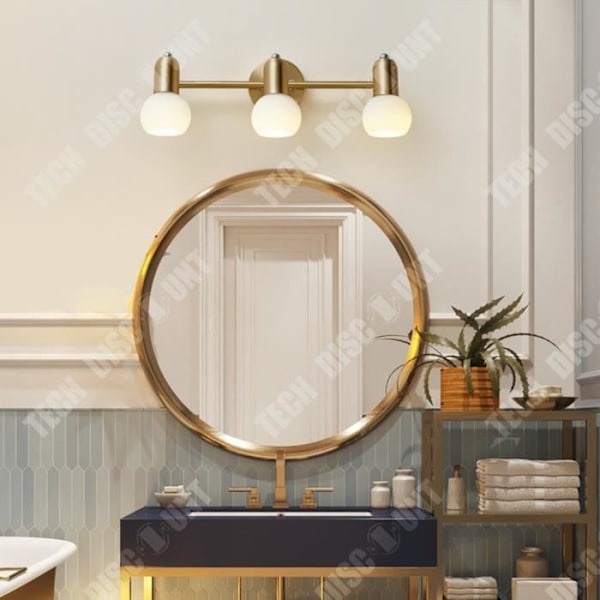 TD® Miroir foran nordisk lys LED i fuld kobber til badeværelse, badeværelsesspejl, skab, makeup-lampe, frisør.