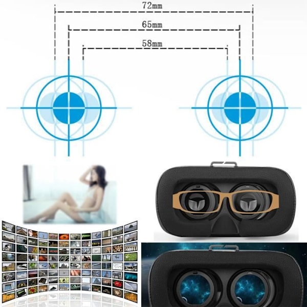 CONFOXEN® VR-lasit Sopii 3.5-6 tuumaa Mukava käyttää Tukee silmälasien käyttöä