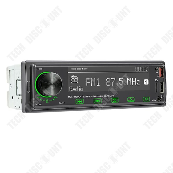 TD® Bilradio Bluetooth 2.5D Pekskärm MP3-spelare Bilradio Bluetooth Bilplats Sju färger Ljus