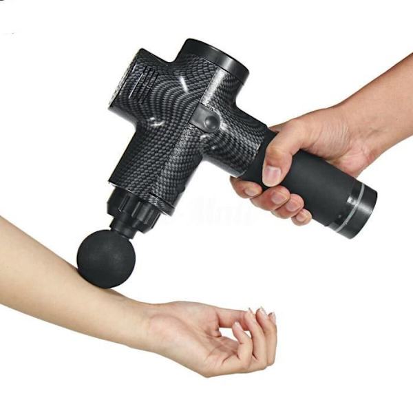 Massagepistol - Professionel - Kulstofsort - LCD-skærm - 30 Hastigheder - Trådløs Kolsvart