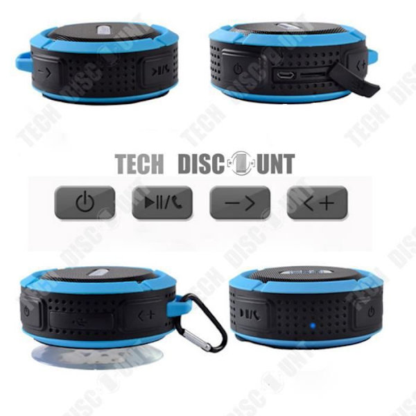 TD® Langaton Bluetooth-kaiutin, jossa on tehokas imukuppi, vedenpitävä, urheiluun, retkeilyyn ja kylpyhuoneeseen, kestävä handsfree.