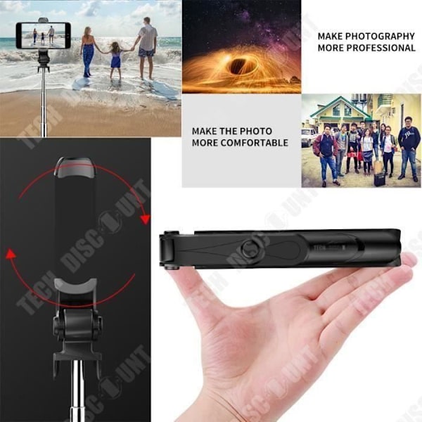 KIN TD® Selfie-stativ til Samsung iPhone telefon støtte mobil billeder udtrækbar teleskopisk bluetooth stick
