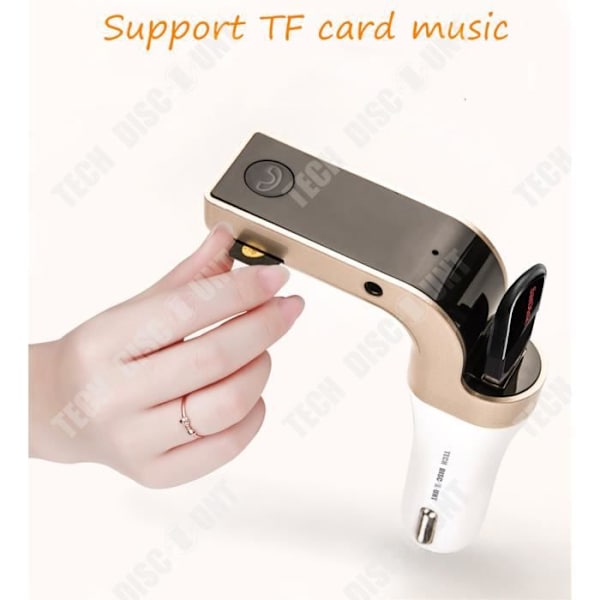 TD® FM Bluetooth-sender bil jack headset trådløs adapter med oplader radio LED skærm USB-port original sort